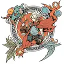 . river of life way final fantasy 7 2. Branches for children 3. Separate branch father Style: Com tattoo design idea