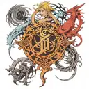 . river of life way final fantasy 7 2. Branches for children 3. Separate branch father Style: Com tattoo design idea