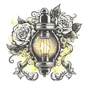 whats done in the dark will be brought to light bulb tattoo design idea