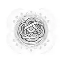 A medicine symbol surrounded by a swirling snake, representing the transformative power of nature and the healing energy it provides tattoo design idea