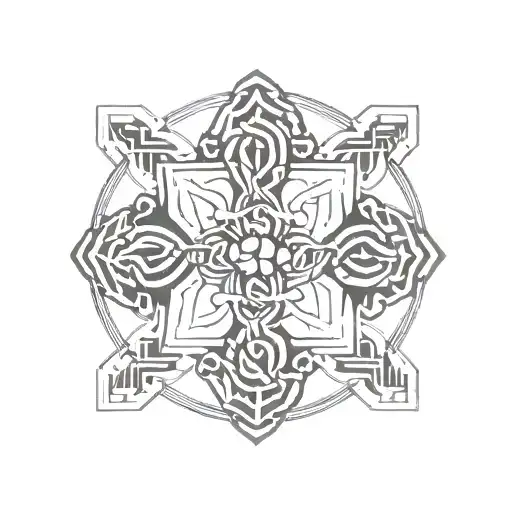 Celtic Dara knot and poppy flower  tattoo design idea