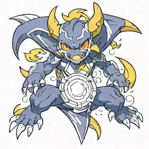 i want ganger fight with alakazam pokemon   tattoo design idea