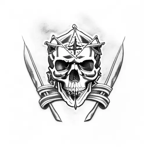 sons of anarchy skull with American flag tattoo design idea