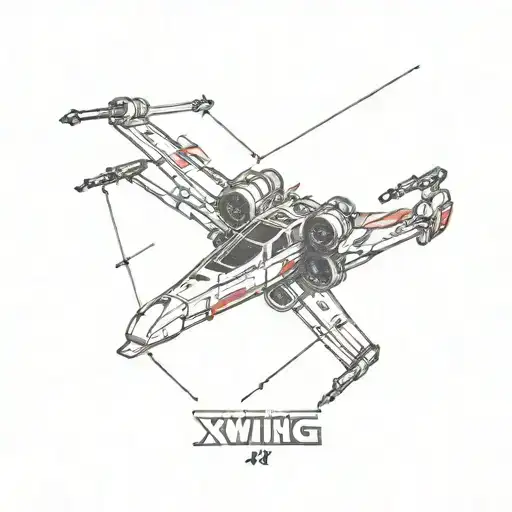 star wars x wing tattoo design idea