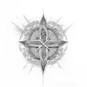 Cross flames tribal tattoo design idea