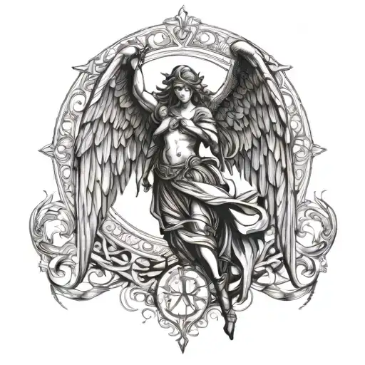 arc angel michael tattoo design idea