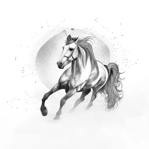 horse from Zach Bryan quiet, heavy dreams cover art tattoo design idea