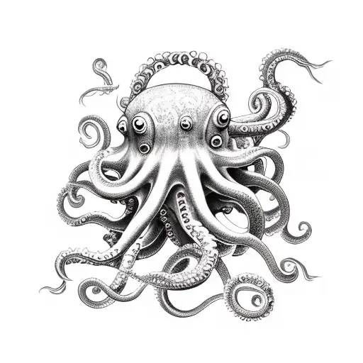 Deep sea octopus/kraken type monster tattoo design idea