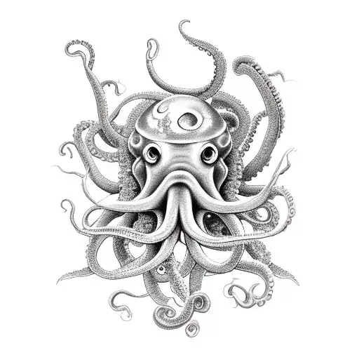 Deep sea octopus/kraken type monster tattoo design idea