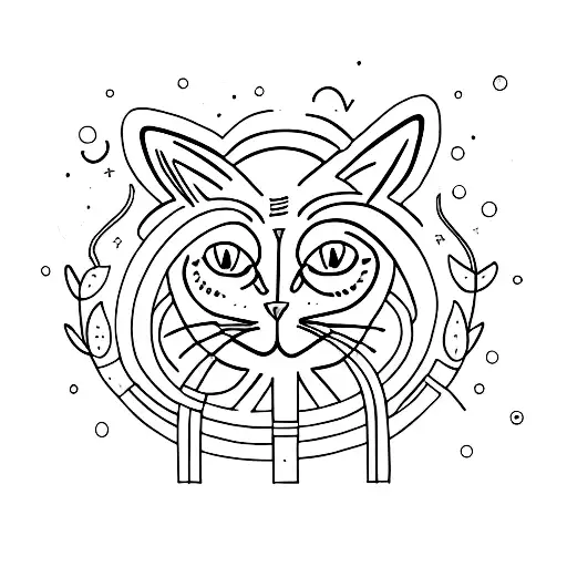 cat and merci tattoo design idea