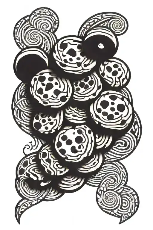 muscular chocolate chip cookie tattoo design idea