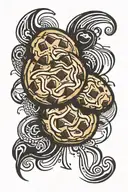 muscular chocolate chip cookie tattoo design idea