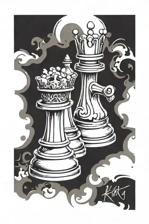 king chess piece with an a tattoo design idea