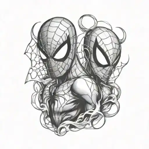 spider man and venom tattoo design idea