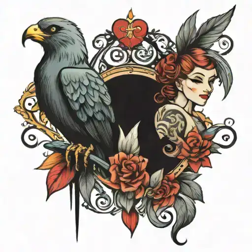 M Z characters incorporated representing the client's love tattoo design idea