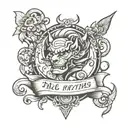 M Z characters incorporated tattoo design idea