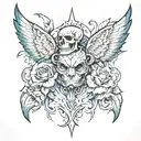 M Z characters incorporated tattoo design idea