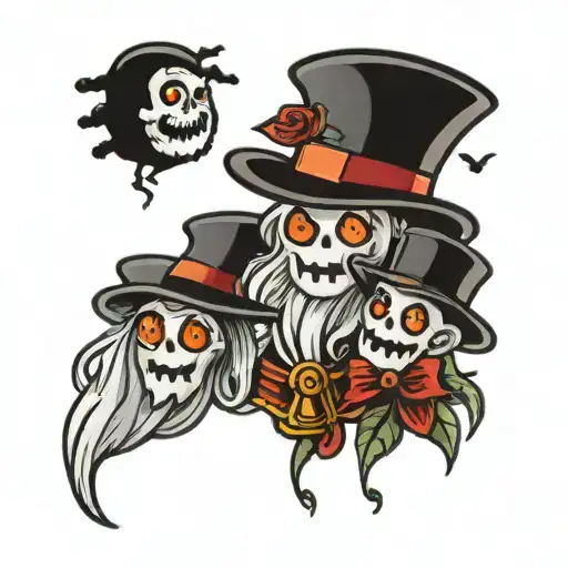 3 tiny ghosts tattoo design idea