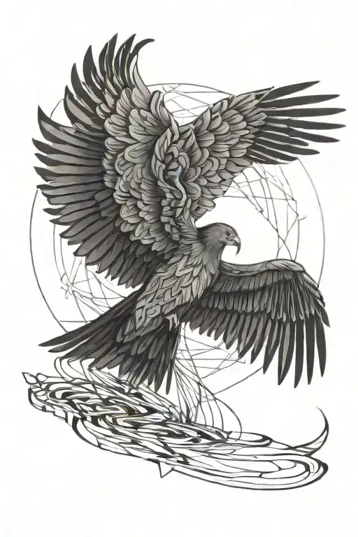 Icarus flying towards the sun tattoo design idea