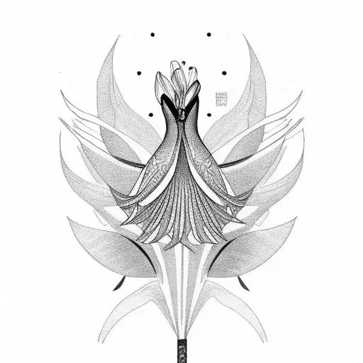 Thomas with sunset and birds of paradise around it  tattoo design idea