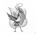 thomas with birds of paradise and sunset  tattoo design idea