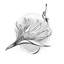 thomas with birds of paradise and sunset  tattoo design idea