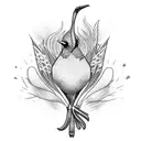 thomas with birds of paradise and sunset  tattoo design idea