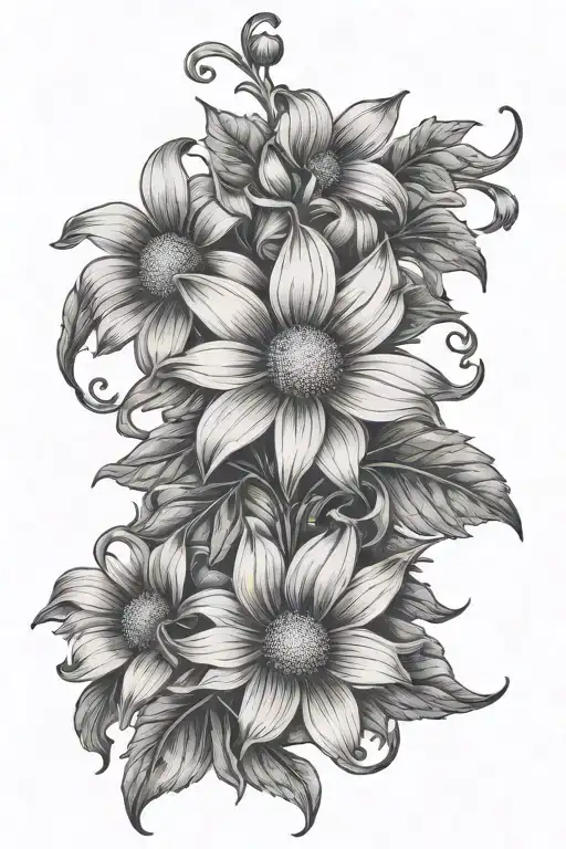 chamomile vine wrapped tattoo design idea