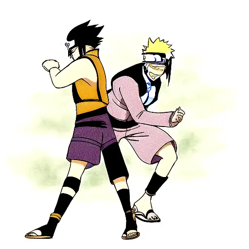 naruto and sasuke  tattoo design idea