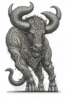 tribal minotaur tattoo design idea