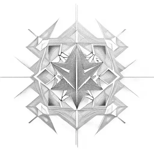 Incorporate a mix of rap music lyrics and spiritual symbols in a geometric pattern tattoo design idea