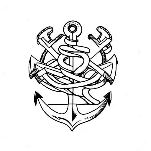 anchor in a horizontal 8 tattoo design idea