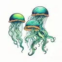Aurora borealis and jellyfish tattoo design idea