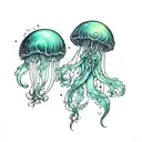 Aurora borealis and jellyfish tattoo design idea