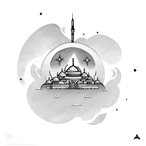 moon arabic  tattoo design idea