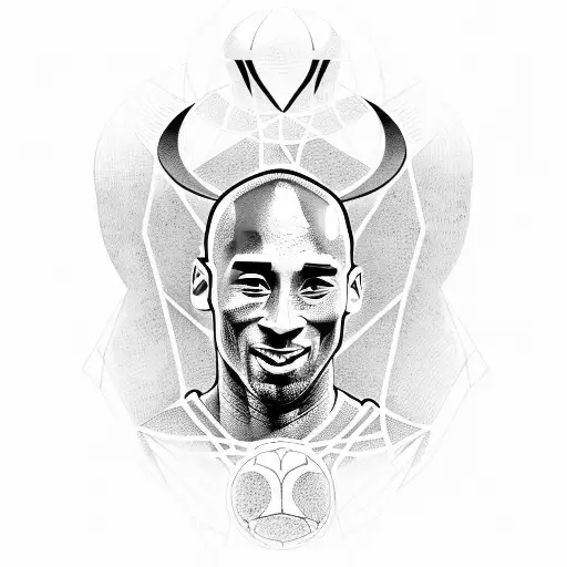 kobe bryant with mamba logo tattoo design idea
