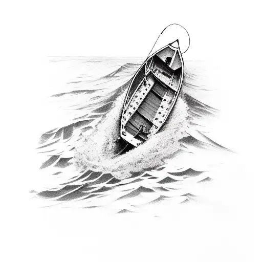 fishing, boat, diving, tattoo design idea