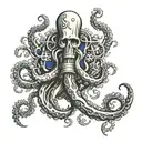 Tentacle with davy jone's key on its tip tattoo design idea