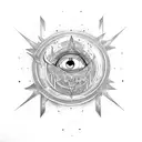 Sword Sun Moon Wings Eye Triangel Mind Body Soul tattoo design idea