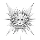 Sword Sun Moon Wings Eye Triangel Mind Body Soul tattoo design idea