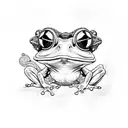 frog with wizard hat tattoo design idea