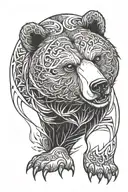 furious bear  tattoo design idea