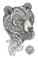 furious bear  tattoo design idea