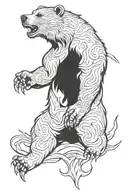 furious bear tattoo design idea