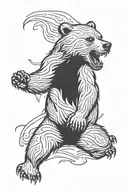 furious bear tattoo design idea