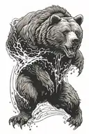 furious bear tattoo design idea