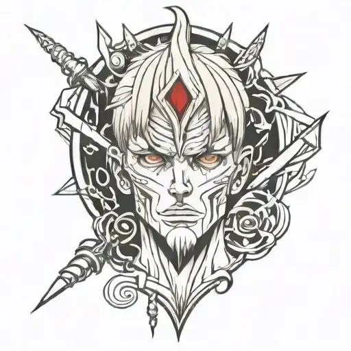 Kurapika tattoo in the style of realism tattoo design idea