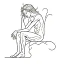 loneliness after a relationship demon tattoo design idea