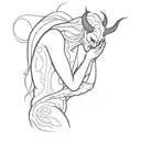 loneliness after a relationship demon tattoo design idea