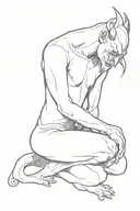 loneliness after a relationship demon tattoo design idea